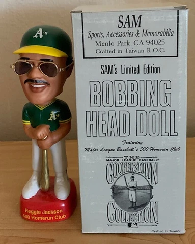 Sam Bobblehead 500 HR Club #998 Reggie Jackson Oakland Green Jsy Local Pick Up Cover