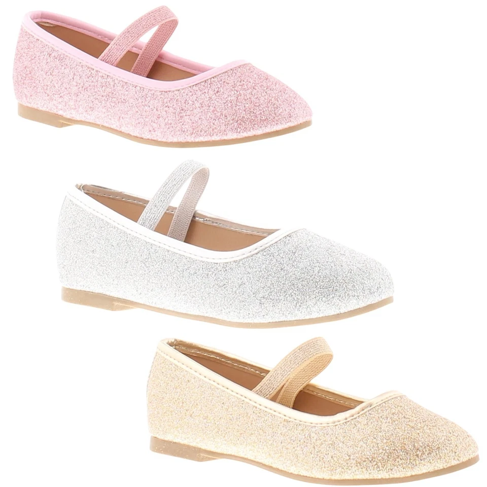 Sapatos femininos glitter hera alça elástica Mary Jane salto baixo, uso confortável para festa - Imagem 1 de 1