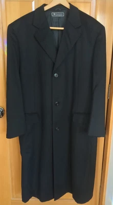 Chesterfield Black Men's Overcoat,  Ermenegildo Zegna fabric Cashmere/Wool L/XL - Image 1 of 4