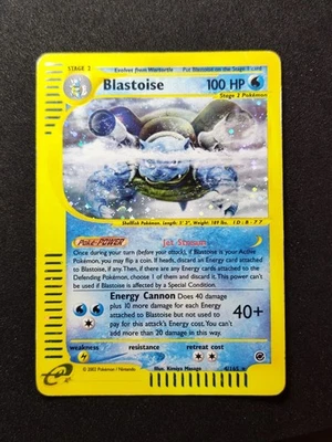 Blastoise Holo Rare 4/165 Expedition Base Set WOTC Vintage Pokemon Card SWIRL  - Image 1 of 4