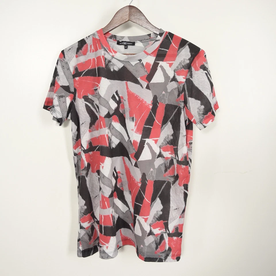 Camiseta manga corta David Edwards para hombre M. naranja multicolor estampado abstracto Foto 1 de 4