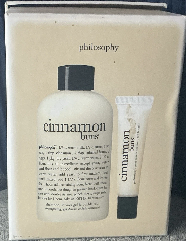 Philosophy Shower Gel & High Gloss High Flavor Lip Shine Cinnamon Buns Gift Set! - Image 1 of 4