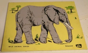 Vintage Judy Wooden Wood Tray Puzzle ELEPHANT Wild Animal Series 506540 MISSING1 - Picture 1 of 7
