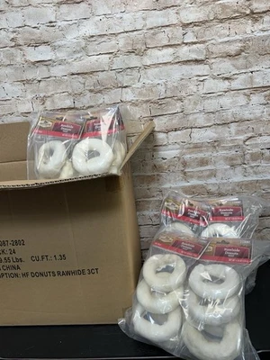 1 Case Heartland Farms Rawhide Donuts Beef Dog Treats 72 DONUTS - FREE SHIPPING
