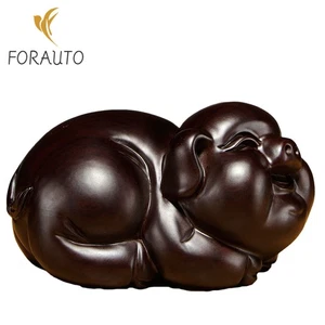 Adorno de madera tallado cerdo zodiaco madera maciza sándalo negro de 2,36 pulgadas - Imagen 1 de 5