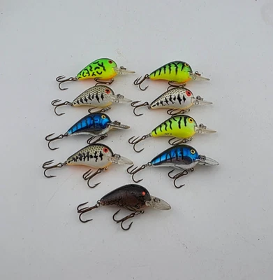 (9) Bomber Fat A 3F Crankbait Fishing Lures Lot of 9 - Image 1 of 3