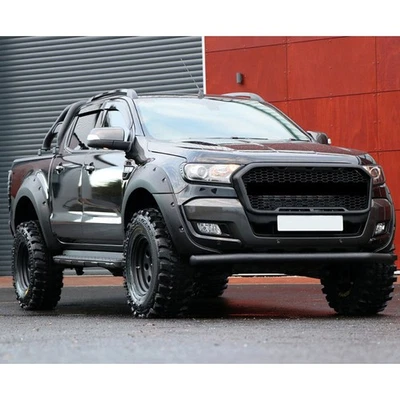AUTOPARADISE2019 6Pcs Black Wide Wheel Arches Fender Flares Body Kit For 16-18 Ford Ranger T7 UK