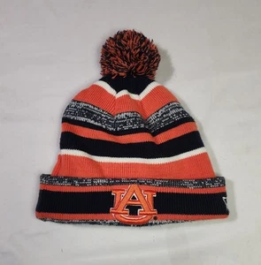 AUBURN TIGERS New Era NCAA Striped Winter Pom Hat Cap Ski Insulated Beanie - Picture 1 of 6