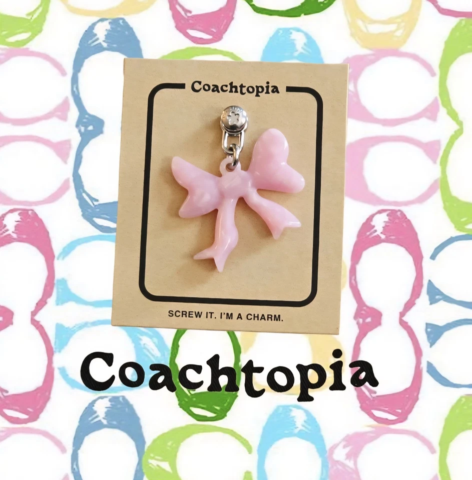 🩷Coach Coachtopia Bow Bag Charm - CBU96 Pink Recycled Acrylic -