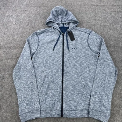 John Varvatos EE. UU. Sudadera con Capucha Para Hombres Mediana Azul Cremallera Completa 100% Algodón Informal Sudadera Foto 1 de 4