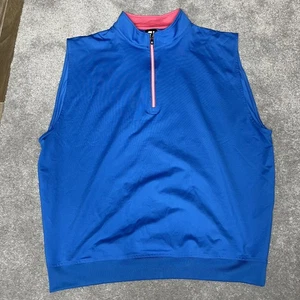 Chaleco FootJoy Para Hombres XL Azul Rosa Cuarto Cremallera Sin Mangas Golf Pullover Nylon - Imagen 1 de 5