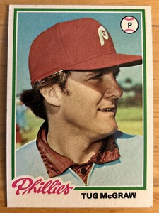 1978 Topps Tug McGraw Baseball Card #446 Phillies HOF Pitcher Mid-Grade VG