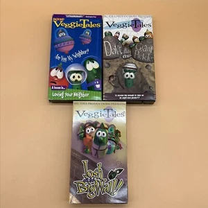VeggieTales VHS Lot of 3 Tapes Dave And The Giant Pickle Josh And The Big Wall - Picture 1 of 16
