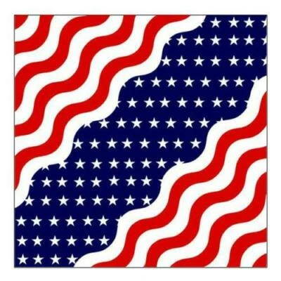 USA American Wavy Flag 100% Cotton Bandana 22"x22" Inch America Best Bandanna - Image 1 of 2