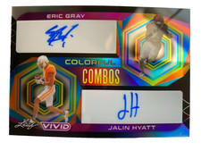 2023 Leaf Vivid Combos Black #25 Eric Gray & Jalin Hyatt Dual Autograph RC #4/5