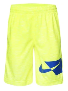 NWT NIKE DRI-FIT VOLT YELLOW SHORTS BOYS SIZE 6 ~ FITS 5-6 YEARS ~ MSRP $24.00 - Picture 1 of 12