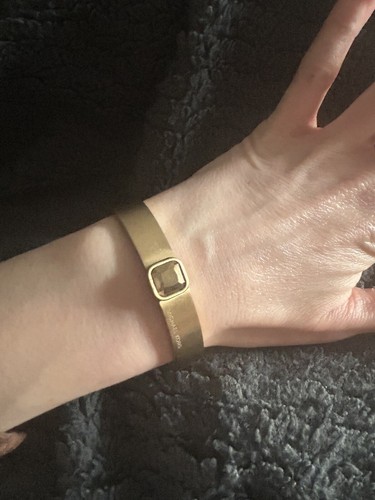 Bracciale Michael Kors MK tono oro cerniera magnetico gioielli moda