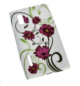 Design No.4 Silikon TPU Cover Case + Displayschutzfolie für LG E610 Optimus L5 - Picture 1 of 2