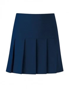 Ladies/girls Size 14 stretch school skirt business skirt fan pleat colour navy - Picture 1 of 1