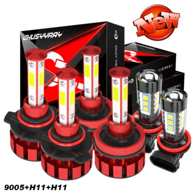 6x 适用于福特 Ranger 2019 2020 2021 LED 车头灯高/低+雾灯组合灯泡套件 — 第 1/4 张图片