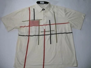 Cotton Mist 3 Knopf Pullover Shirt Herren XL Mid Century Retro Jazz - Bild 1 von 6