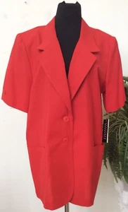 NWT Briggs Women's Career Red Polyester Blend Blazer Jacket Sz 14 - Picture 1 of 6