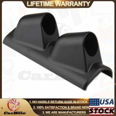 2" 52MM ABS LEFT DUAL HOLE METER PILLAR GAUGE POD MOUNT HOLDER RACING UNIVERSAL - Image 1 of 4