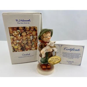 Vintage Porcelain Figurine Goebel Hummel Lost Sheep 933 1992 Tmk7 w Box & Cert - Imagen 1 de 11