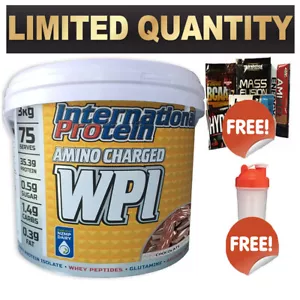 INTERNATIONAL PROTEIN AMINO CHARGED WPI WHEY HYDROLYSED ISOLATE FREE SHAKER SAMP - Picture 1 of 3