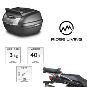 SHAD SH40 CARGO 40L Top Case + Fitting Kit Fits BMW F750 GS 2018 2019 2020 - Picture 1 of 12