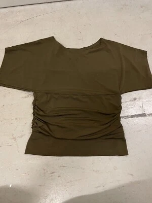 Grace Elements 女式 M 棕色 Shirred Sides Dolman 袖衬衫 — 第 1/4 张图片