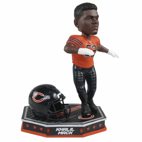 Khalil Mack Chicago Bears Retro 1935 Jersey Removable Helmet Bobblehead NFL Cover