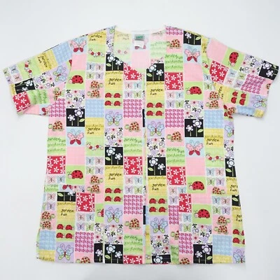 Blusa esfoliante WS Gear feminina tamanho grande multicolorida manga curta estampada ajuste regular - Imagem 1 de 4