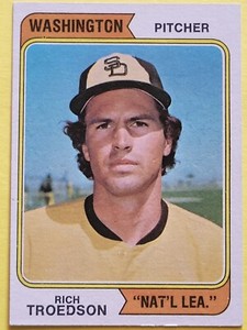 1974 Topps Rich Troedson Error Variation Washington Nat'l Lea NMMT #77 Padres