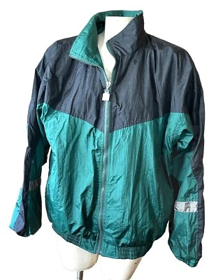 Chaqueta Wilson Z DE COLECCIÓN Para Hombre Traje de Chándal Bloque de Color Negro Verde Años 90 Y2K Talla M 114 Foto 1 de 4