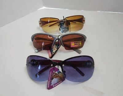 Fashion Retro Sunglasses Lot 3 New Old Stock UV Rimless Frame  - Image 1 of 4