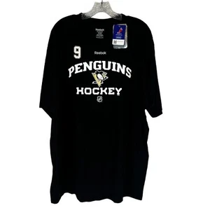 Reebok Penguins Hockey TShirt Dupuis 9 Mens Black Size 2XL New - Picture 1 of 9
