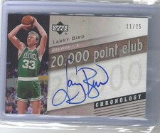 2006-07 Upper Deck Chronology 20,000 Point Club Larry Bird Autograph /25 ON CARD