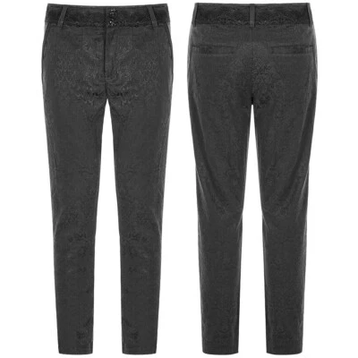Pantalones de vestir/pantalón brocado gótico regencia brocado negro para hombre Foto 1 de 4