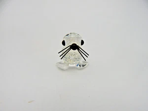 SWAROVSKI CRYSTAL BABY MINI SEAL WITH BLACK NOSE & EYES & METAL WHISKERS - Picture 1 of 4