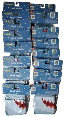 Lote de 16 polainas de cuello azules con estampado de cubierta de boca de monstruo dientes de miedo tela divertida  Foto 1 de 4