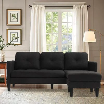 Grepatio Faux Leather Sectional Sofa Couch with Reversible Chaise L Shaped Couch - Image 1 of 4