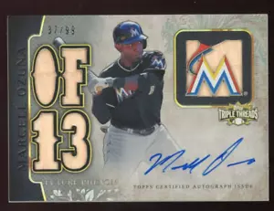 Marcell Ozuna 2014 Triple Threads Auto Patch Relic Future Phenoms #d /99 Marlins - Picture 1 of 2