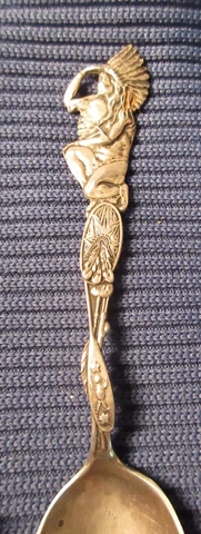 Paye & Baker Sterling Silver Native American Souvenir Demitasse Spoon, 4" Cover