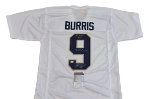 Jeff Burris signiert signiert weiß JSA #9 Trikot Notre Dame irisch Doppel-Ins - Bild 1 von 2