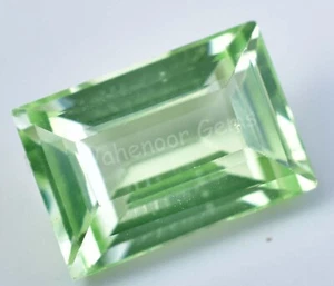 5.35 Ct Natural Green Peridot Baguette Shape VVS Pak Gemstone AGL Certified - Picture 1 of 6