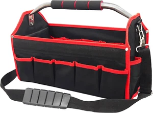 Borsa per attrezzi 16 pollici, borsa per attrezzi pieghevole, borsa per attrezzi portatile aperta, Pro Electricia - Foto 1 di 12