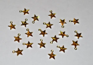 Micro Sterne Weihnachtsschmuck Gold Dekorationen Kunststoff Miniatur 9/16" 20 - Bild 1 von 2