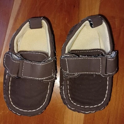 Baby Boy Dark Brown Loafer Shoe size 6 months solid color dress shoes slip on - Image 1 of 4