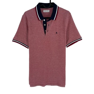 Jack & Jones Camisa Polo De Hombre Roja De Corte Slim Con Mangas Cortas Talla S - Imagen 1 de 4